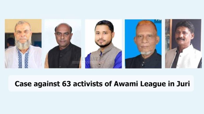 Case against 63 activists of Awami League in Juri